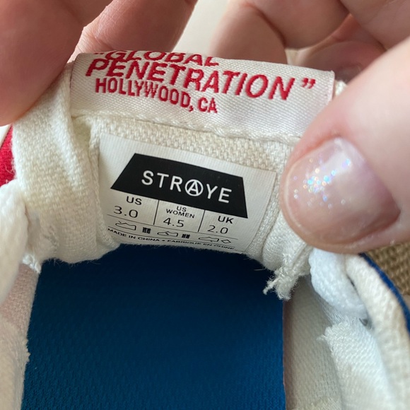 Straye Logan Lace Up Patriotic Sneaker in Red, White, and Blue. Size 3. EUC. - Picture 8 of 15